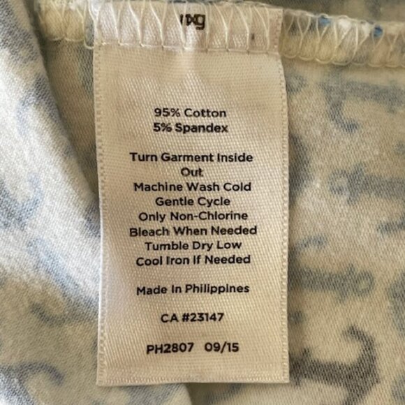 TALBOTS Classic 3/4 Sleeve Tee Shirt Blue Anchor Print - Picture 10 of 14